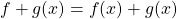 f+g(x) = f(x) + g(x)