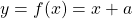 y=f(x)=x+a