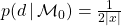 p(d  \, | \, \mathcal{M}_{0})={1 \over 2 |x|}